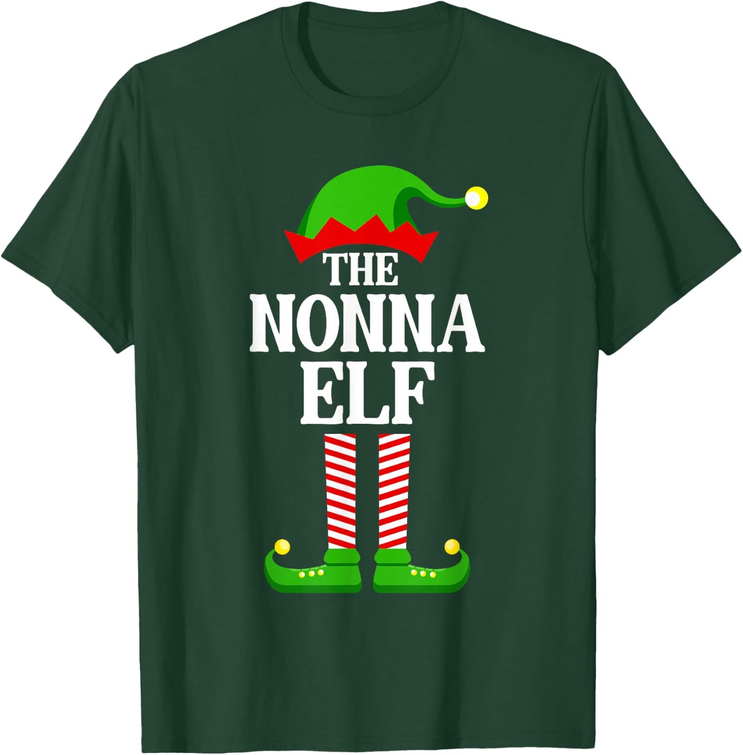 Nonna Elf Family Matching Group Funny Christmas T-Shirt - T-Shirt | Forest