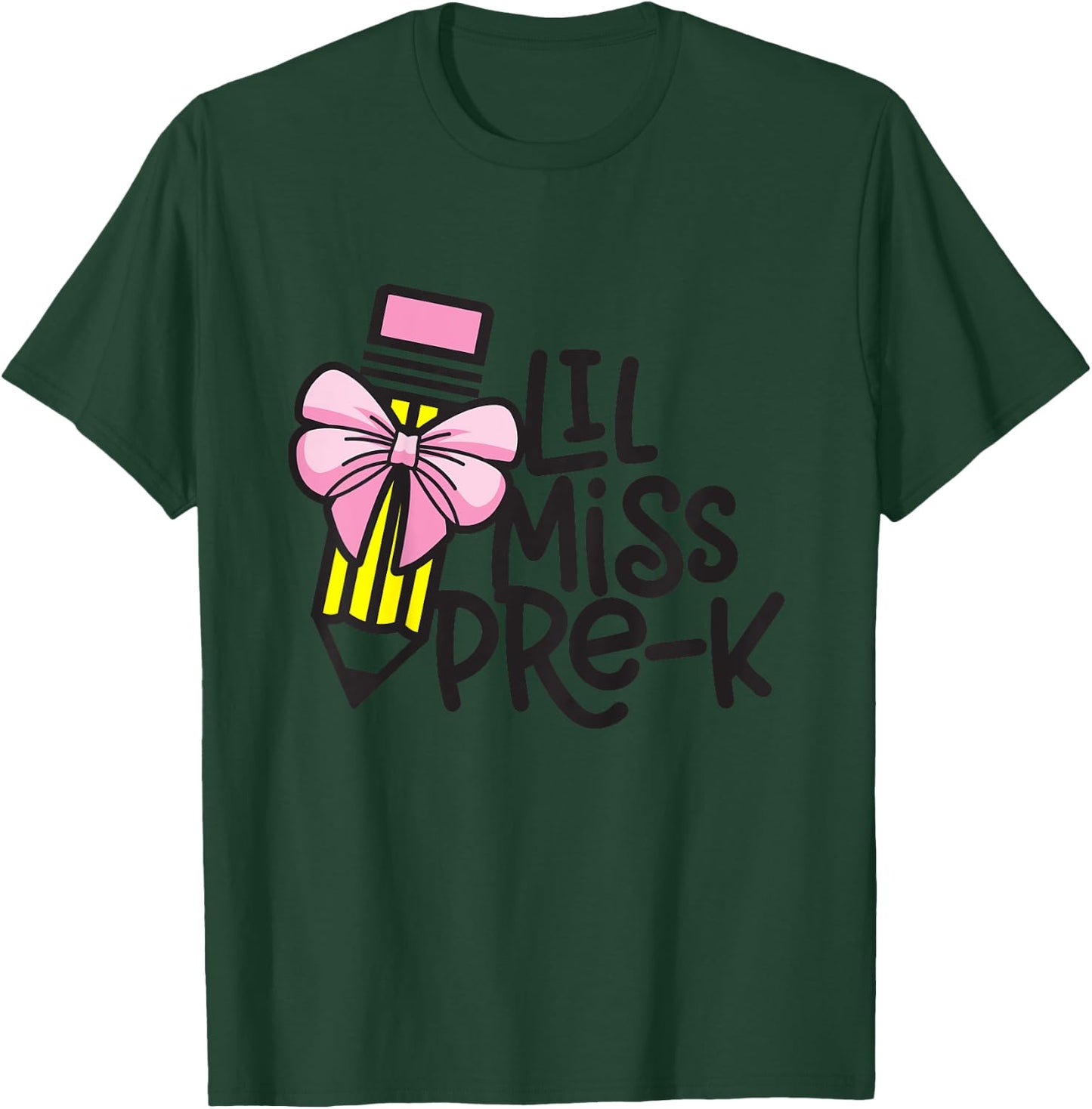 Little Miss Pre-K Shirt Back to School Pre Kindergarten T-Shirt - T-Shirt | Forest