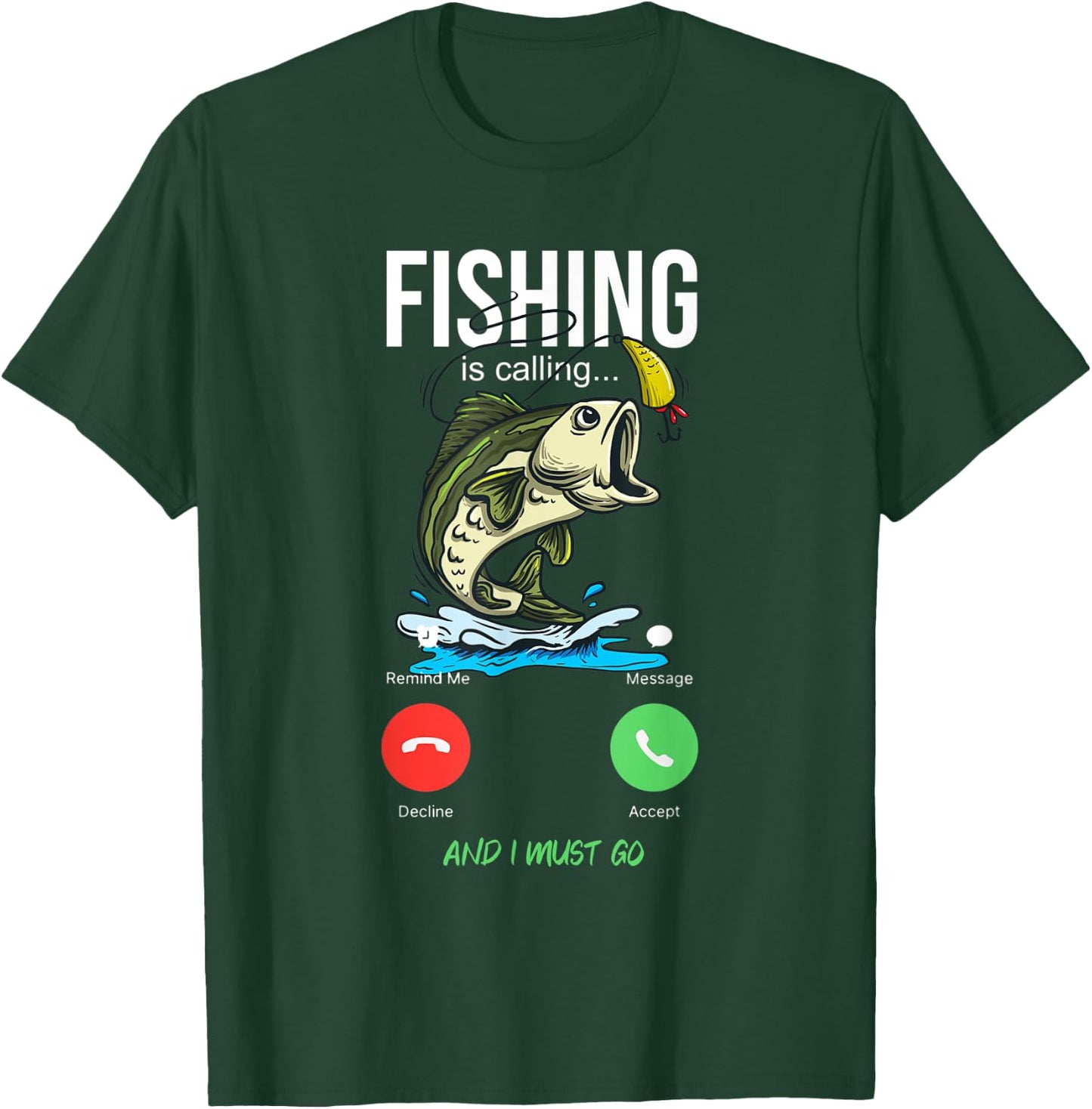 Fishing Is Calling Fishing Bass Fishing Club T-Shirt - T-Shirt | Forest