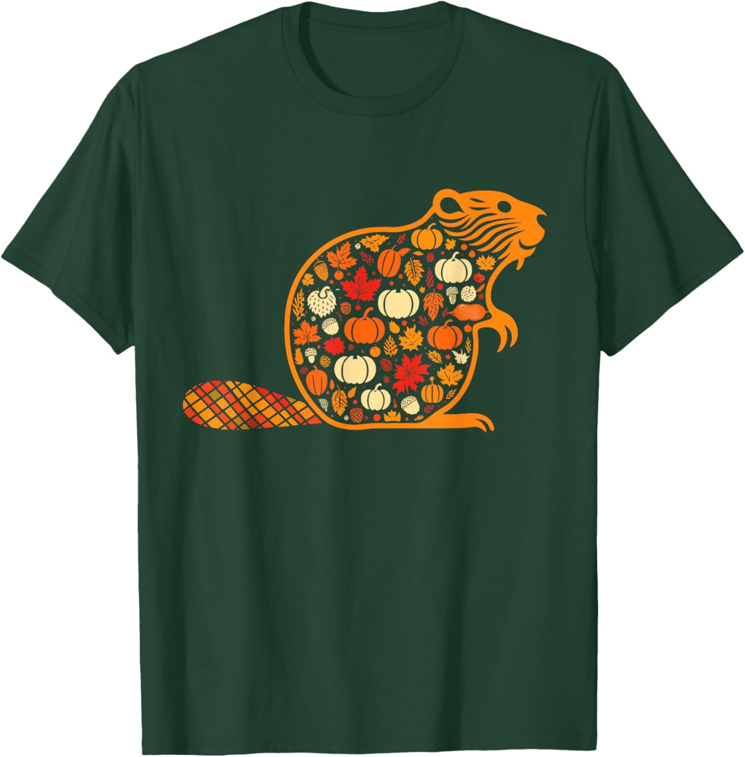 Autumn Pumpkin Fall Beaver Thanksgiving Kids T-Shirt - T-Shirt | Forest