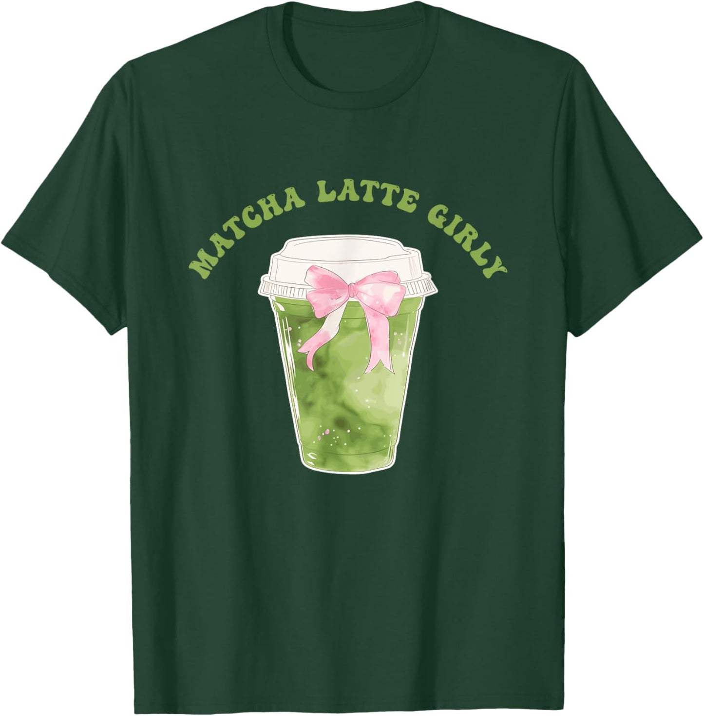 Matcha Latte Girly Matcha Latte Social Club Design T-Shirt - T-Shirt | Forest