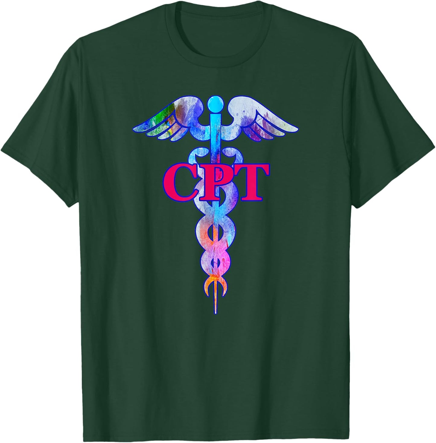 Certified Phlebotomy Technician CPT Caduceus Medical Symbol T-Shirt - T-Shirt | Forest