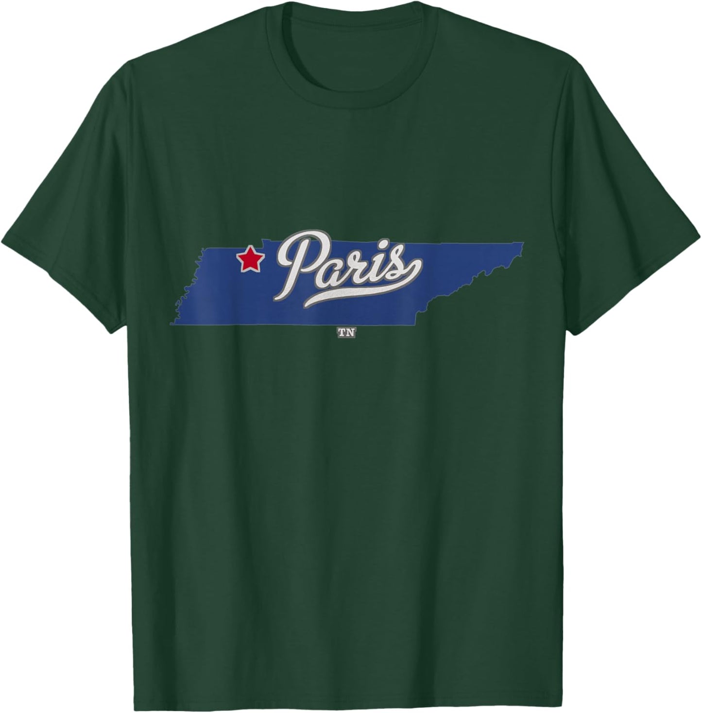 Paris Tennessee TN Map T-Shirt - T-Shirt | Forest