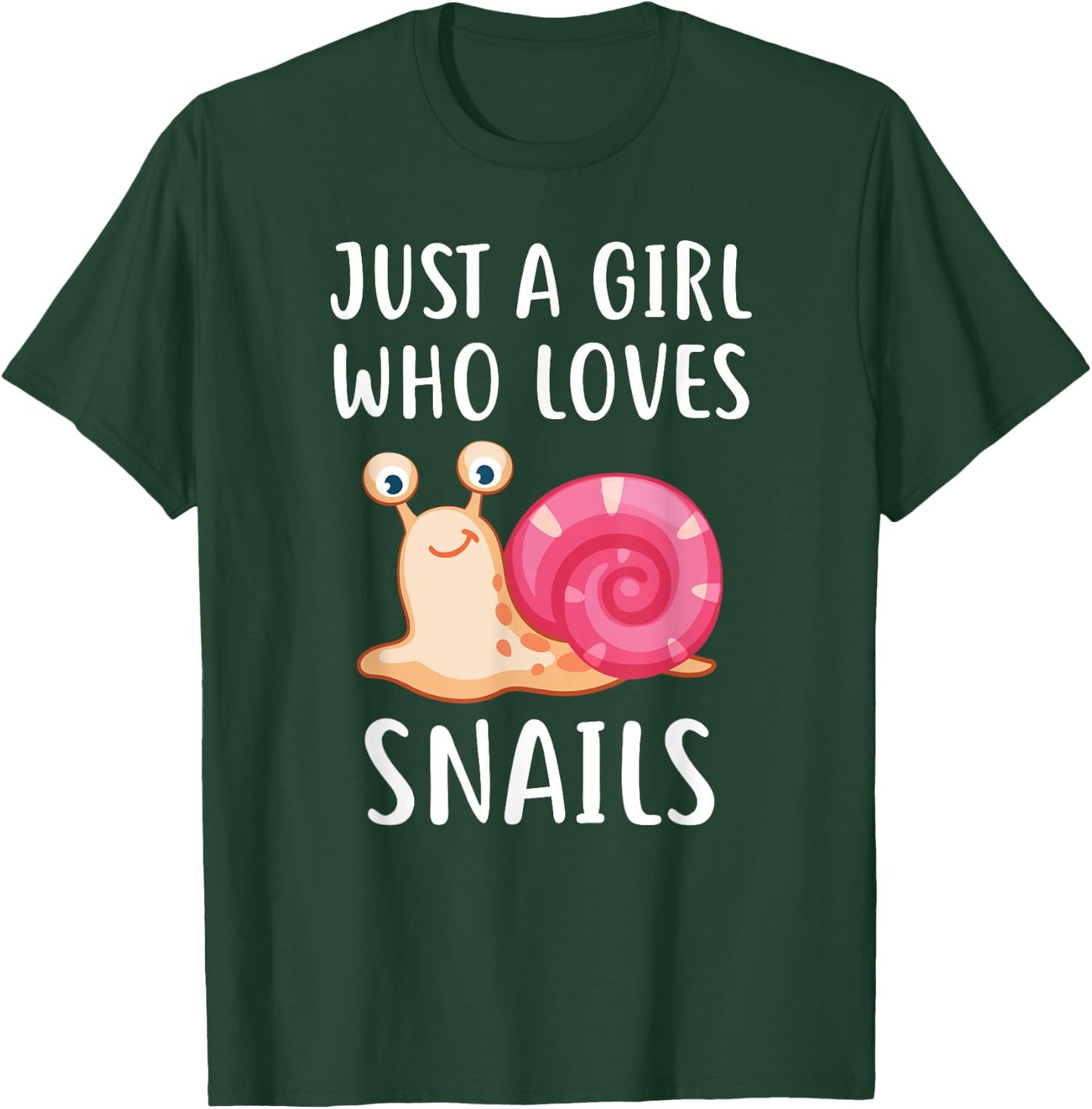 Just A Girl Who Loves Snails Cute Snail Girl T-Shirt - T-Shirt | Forest