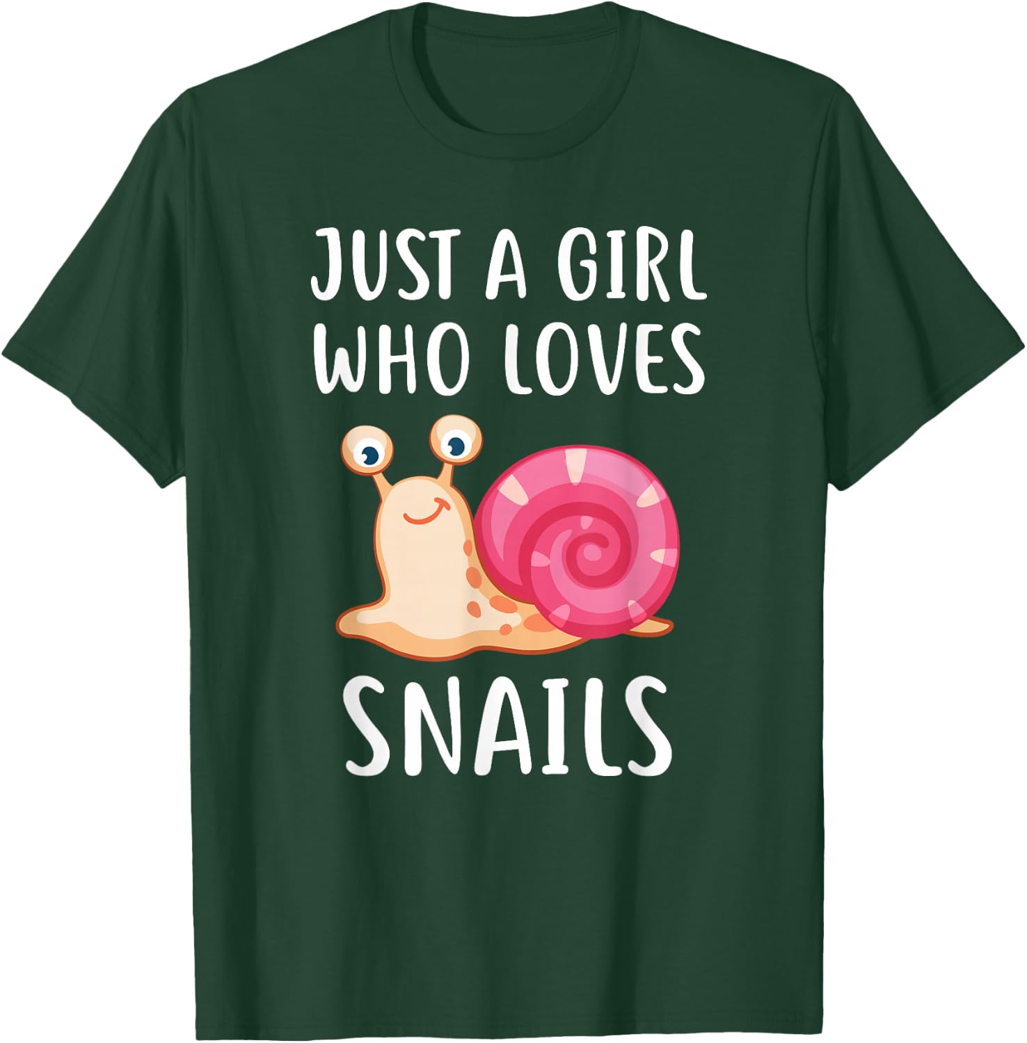 Just A Girl Who Loves Snails Cute Snail Girl T-Shirt - T-Shirt | Forest