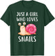 Just A Girl Who Loves Snails Cute Snail Girl T-Shirt - T-Shirt | Forest