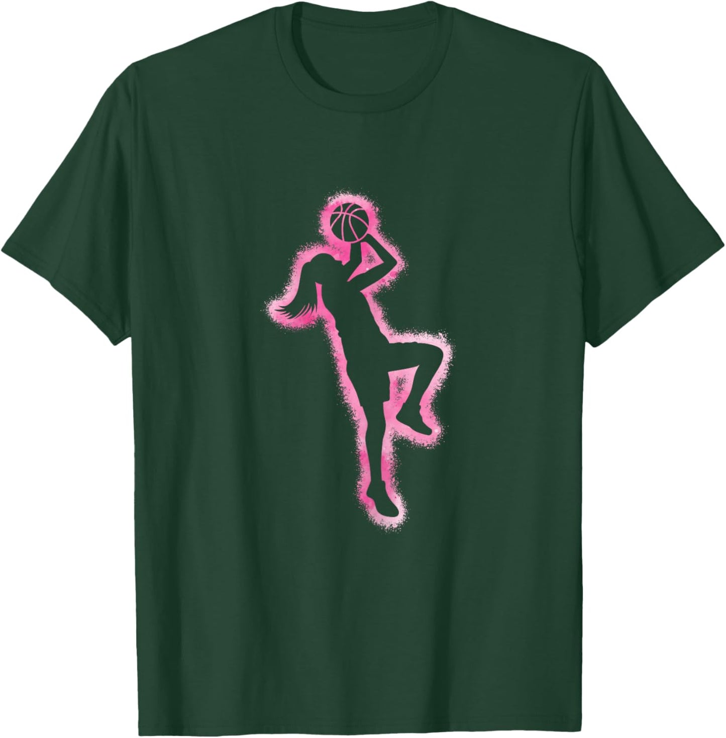 Cute Basketball Girl Basketball Player Women Girls Kids T-Shirt - T-Shirt | Forest