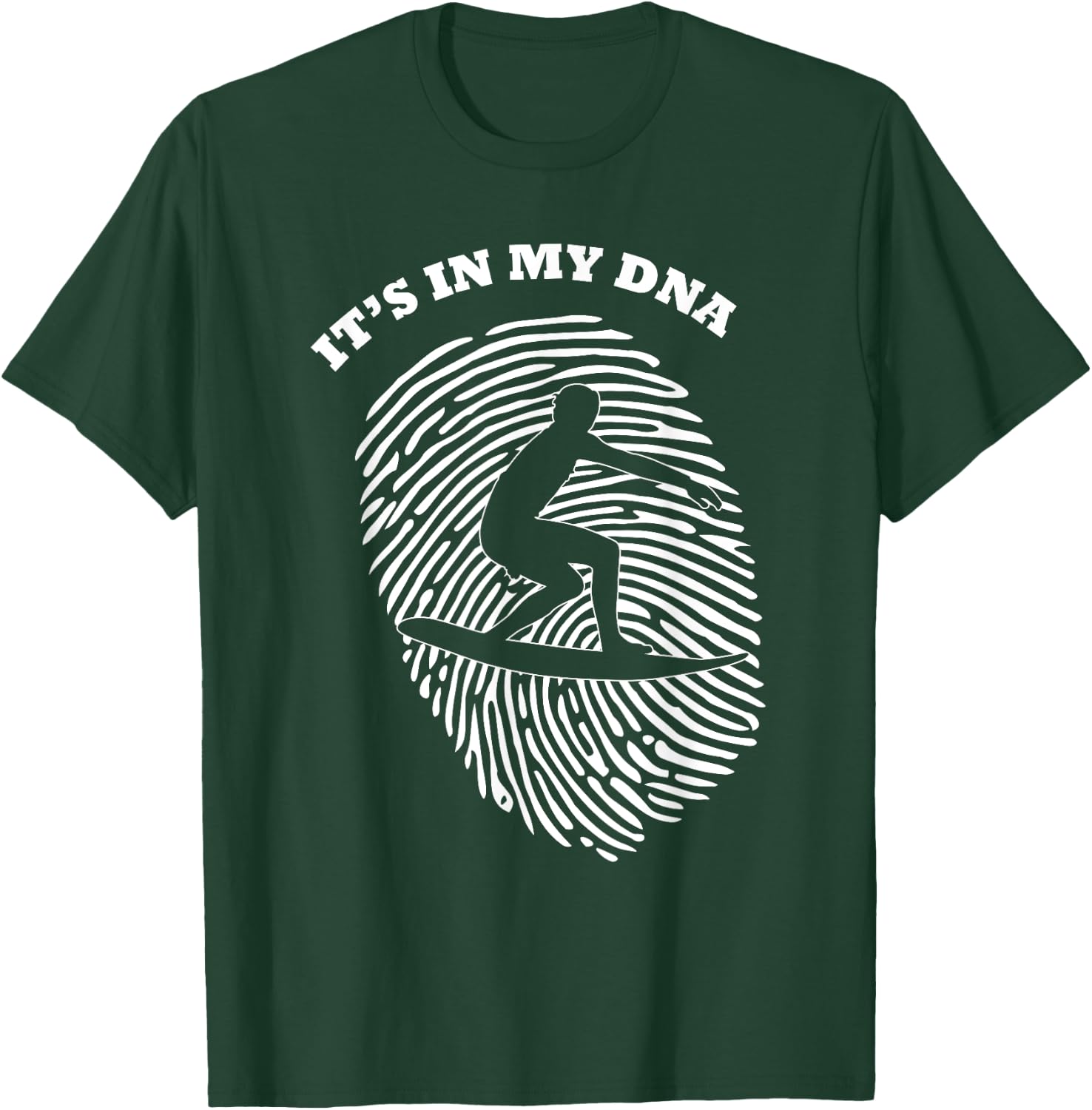 It's In My DNA Surfing Wave Surfer | Fingerprint Fans Retro T-Shirt - T-Shirt | Forest