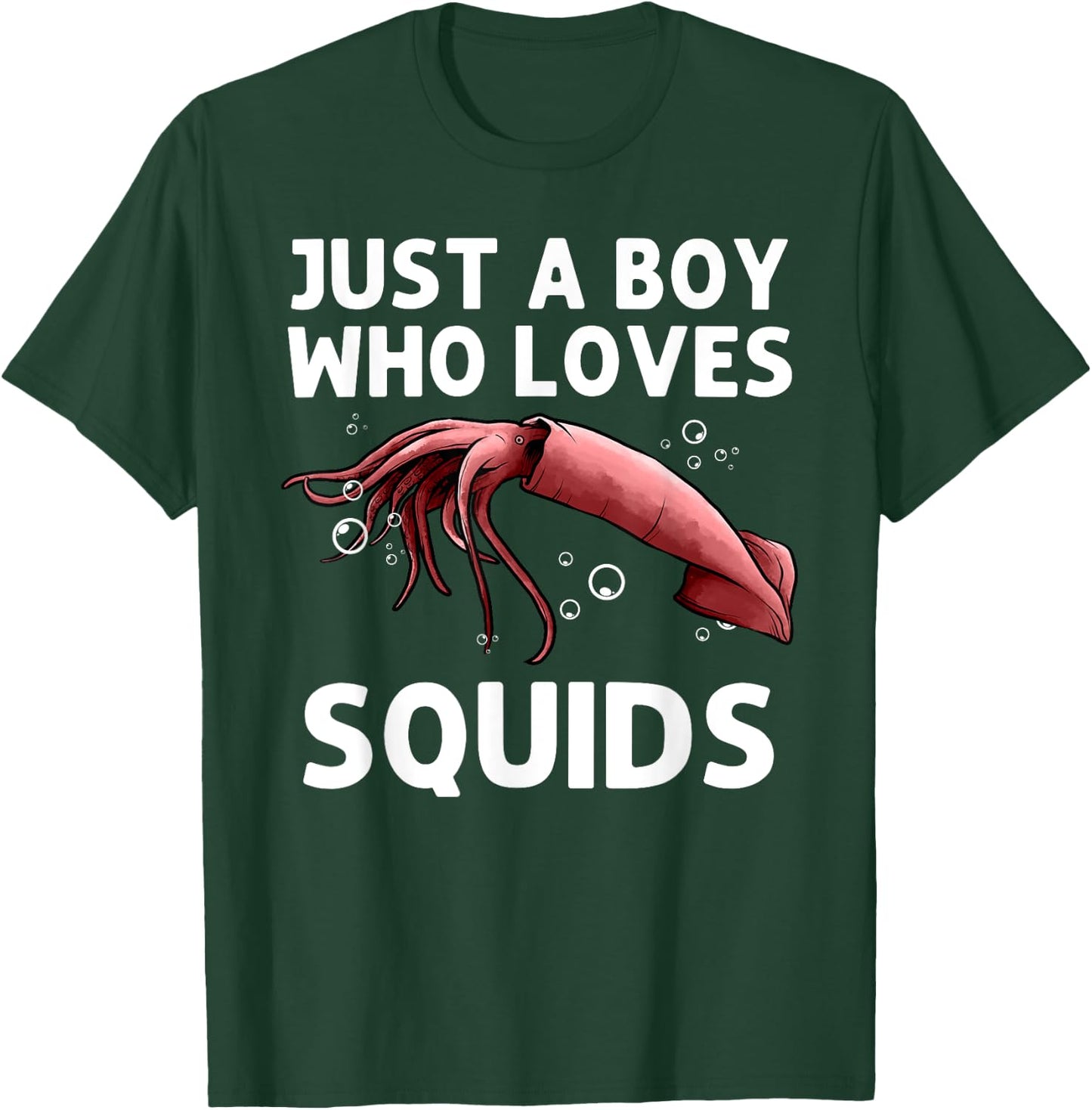 Squid Gift Boys Men Giant Squid Seafood Calamari Lovers T-Shirt - T-Shirt | Forest