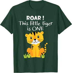 1st Birthday Roar This Little Tiger Is One Zoo Safari Animal T-Shirt - T-Shirt | Forest