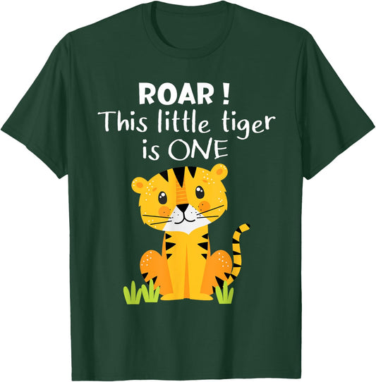 1st Birthday Roar This Little Tiger Is One Zoo Safari Animal T-Shirt - T-Shirt | Forest