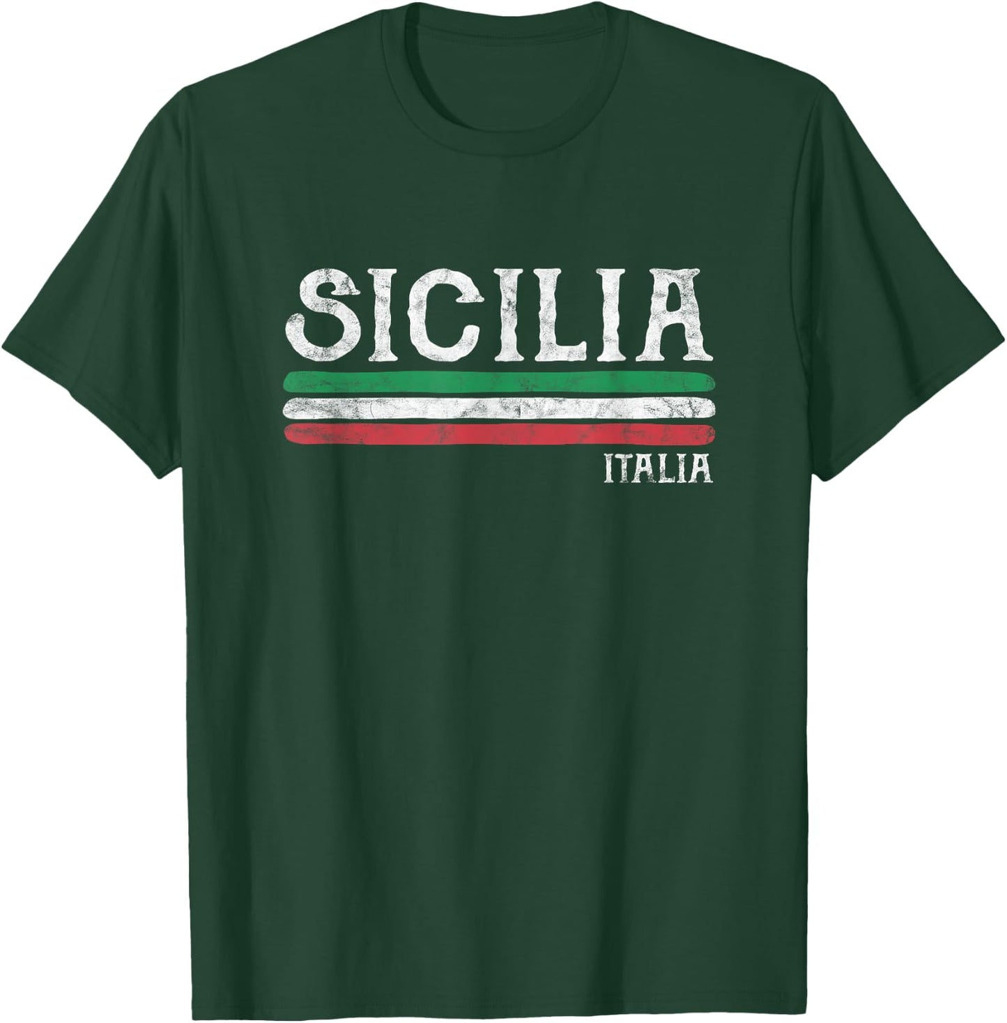 Sicily Sicilian Italy Italian Flag Souvenirs T-Shirt - T-Shirt | Forest