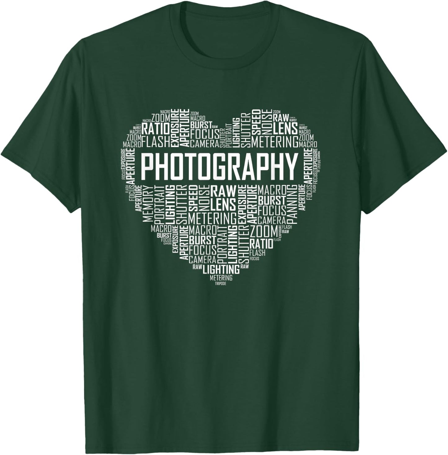 Photography Heart Lover Gift Photographer Love T-Shirt - T-Shirt | Forest