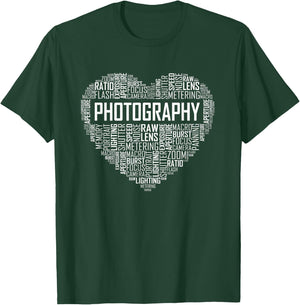 Photography Heart Lover Gift Photographer Love T-Shirt - T-Shirt | Forest