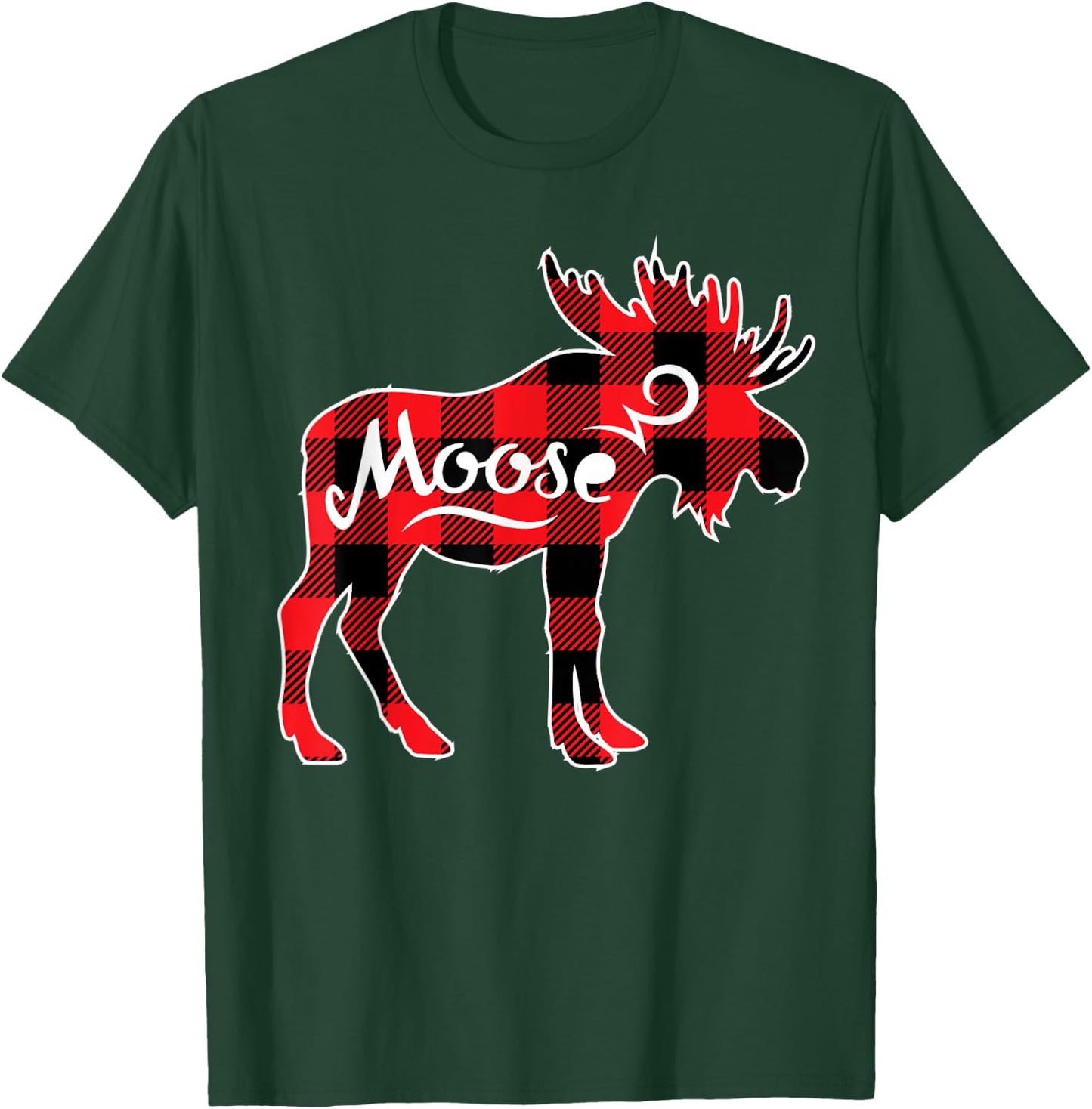Moose Red Buffalo Plaid Matching Pajama Family Gift T-Shirt - T-Shirt | Forest