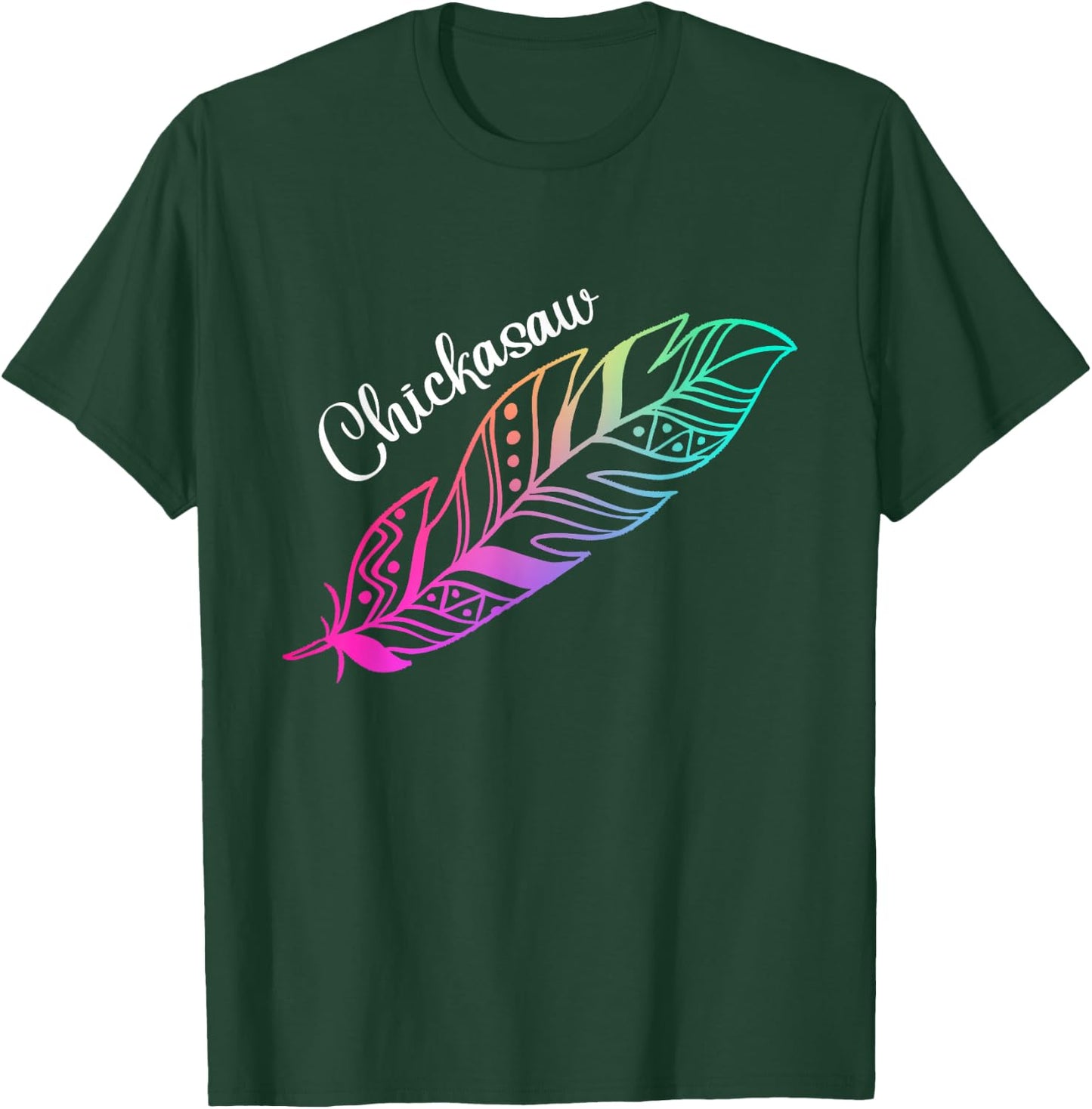 Indigenous Feather Native American Chickasaw Tribe T-Shirt - T-Shirt | Forest