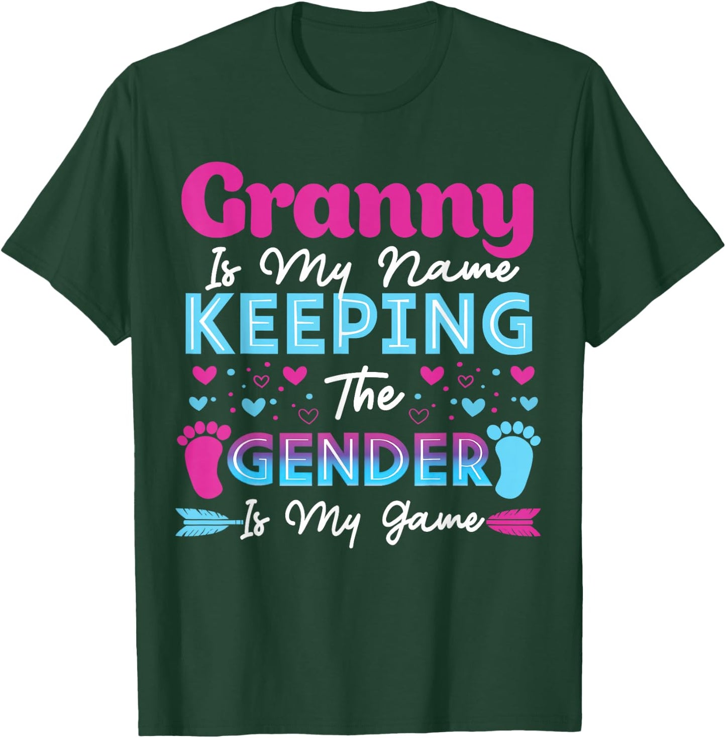 Keeper of The Gender Granny Baby Shower Gender Reveal T-Shirt - T-Shirt | Forest
