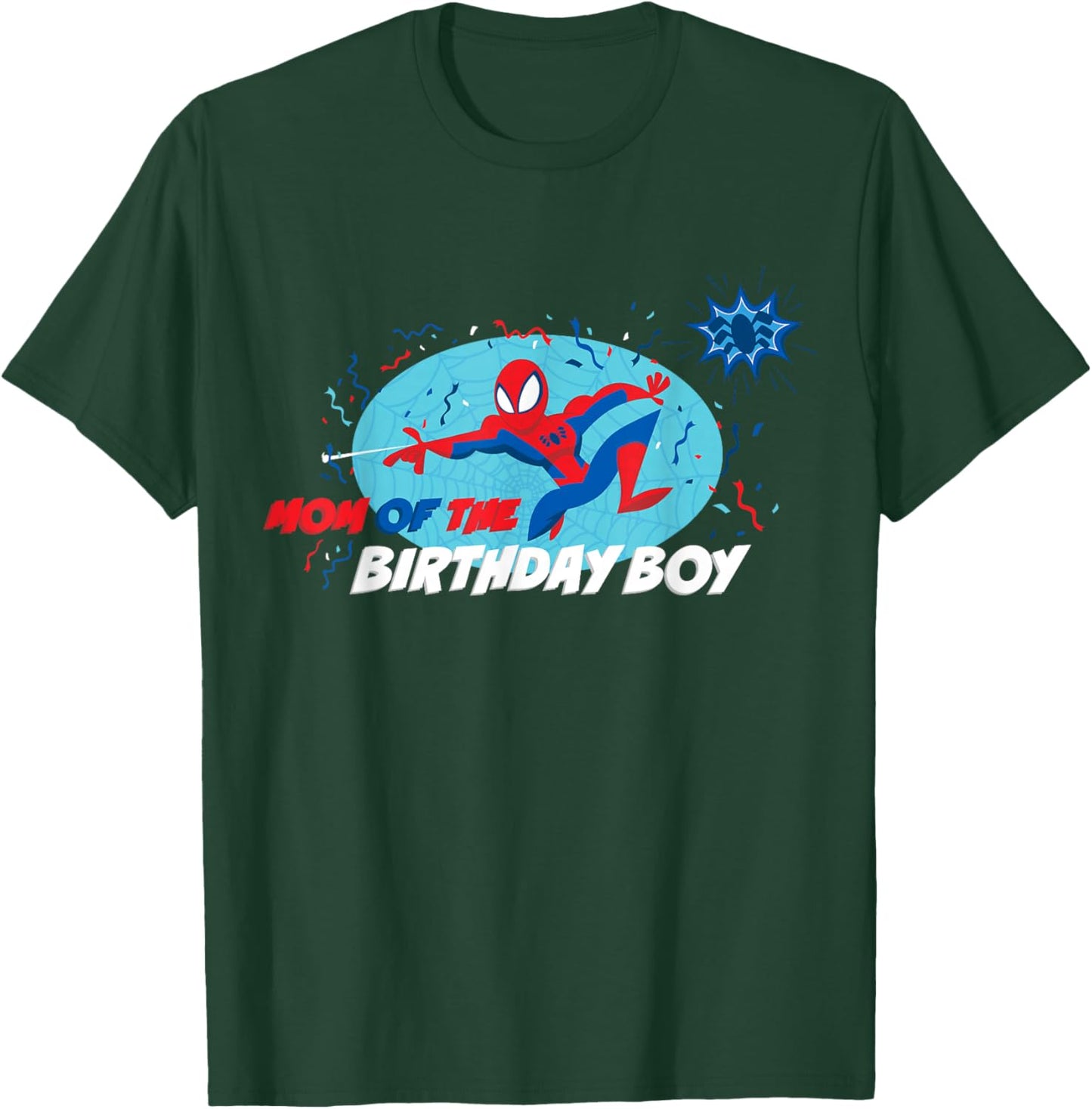 Marvel Spider-Man Toon Family Party Mom of the Birthday Boy T-Shirt - T-Shirt | Forest