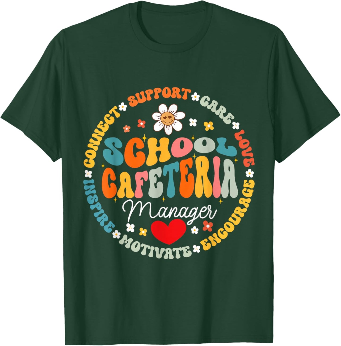 School Cafeteria Manager Food Services Crew Helper Squad T-Shirt - T-Shirt | Forest