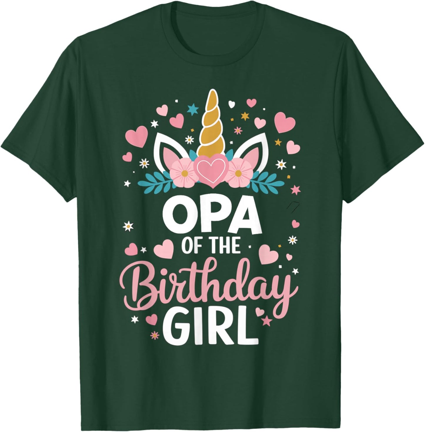 Opa Of The Birthday Girl Unicorn Grandpa 1st Bday T-Shirt - T-Shirt | Forest
