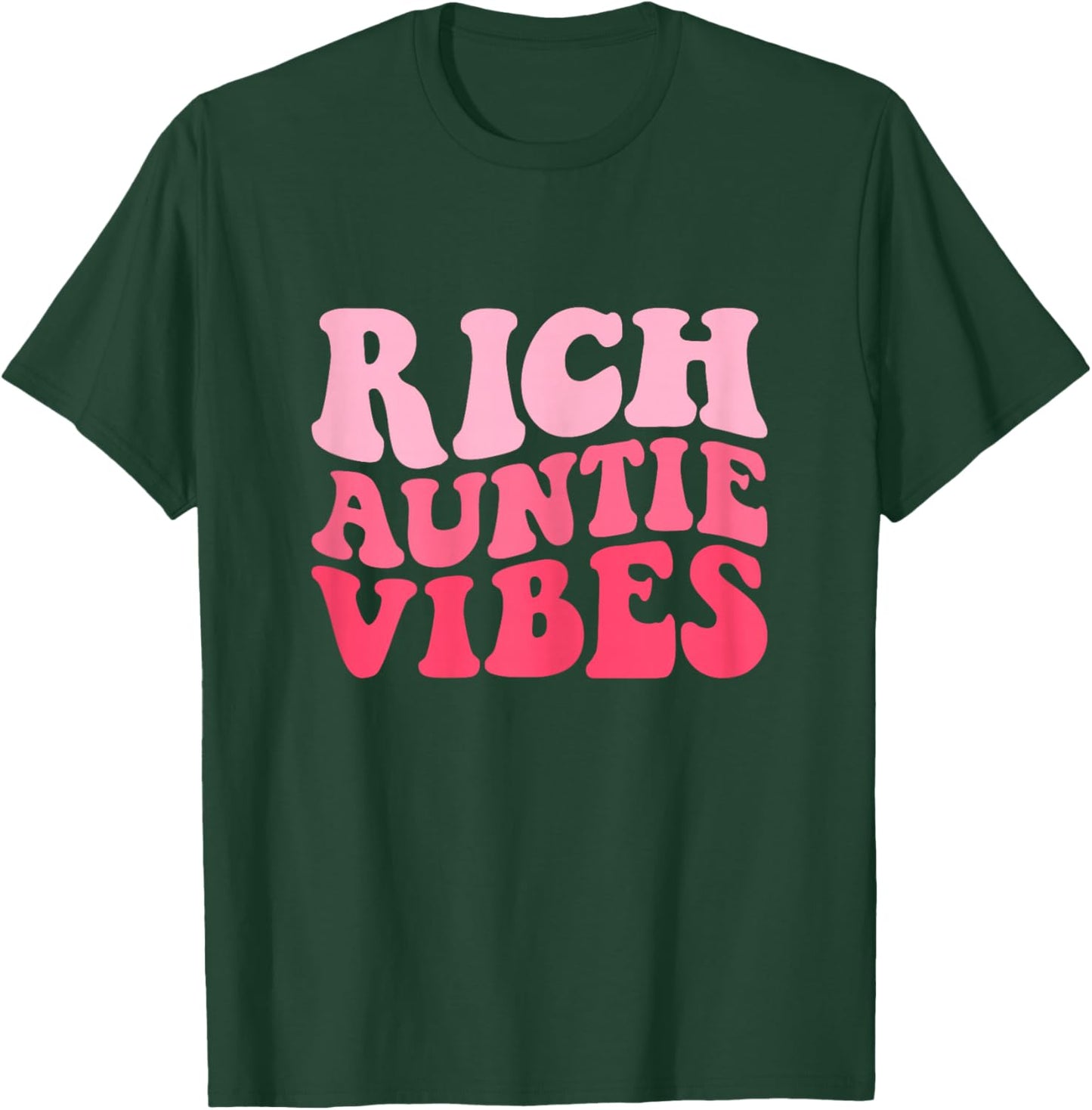 Groovy Rich Auntie Vibes Aunt Funny Best Aunty Mothers Day T-Shirt - T-Shirt | Forest