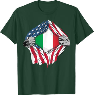 Italian American Blood Inside Me - Country Flags T-Shirt - T-Shirt | Forest