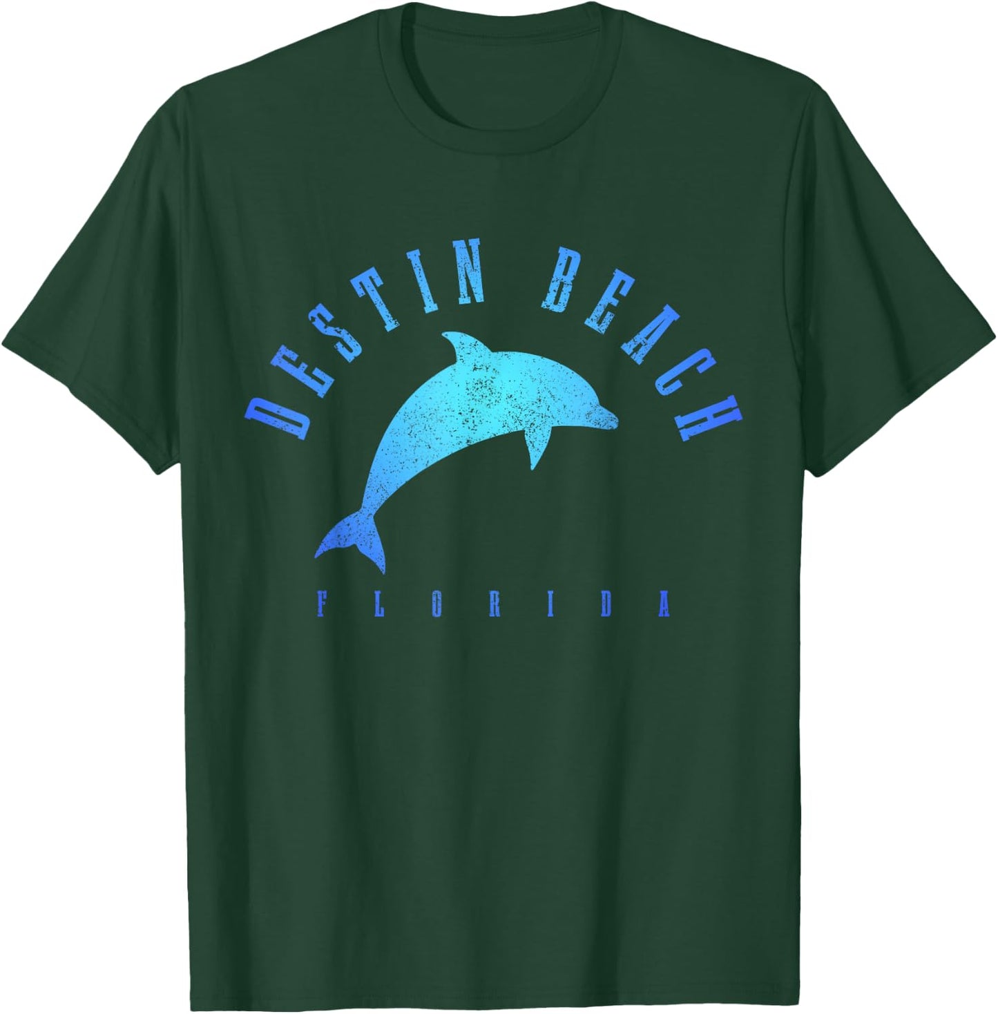 Destin Beach Florida FL Vintage Dolphin Holiday T-Shirt - T-Shirt | Forest