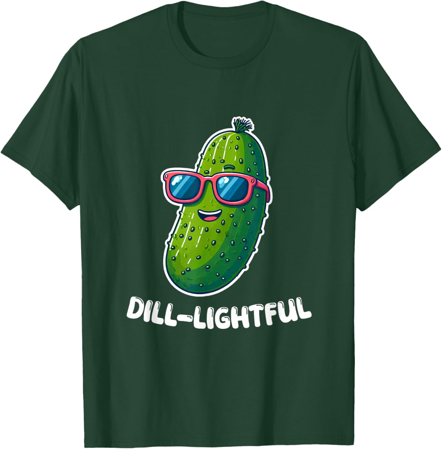 Dill-lightful Pickle Dill Sunglasses Funny T-Shirt - T-Shirt | Forest