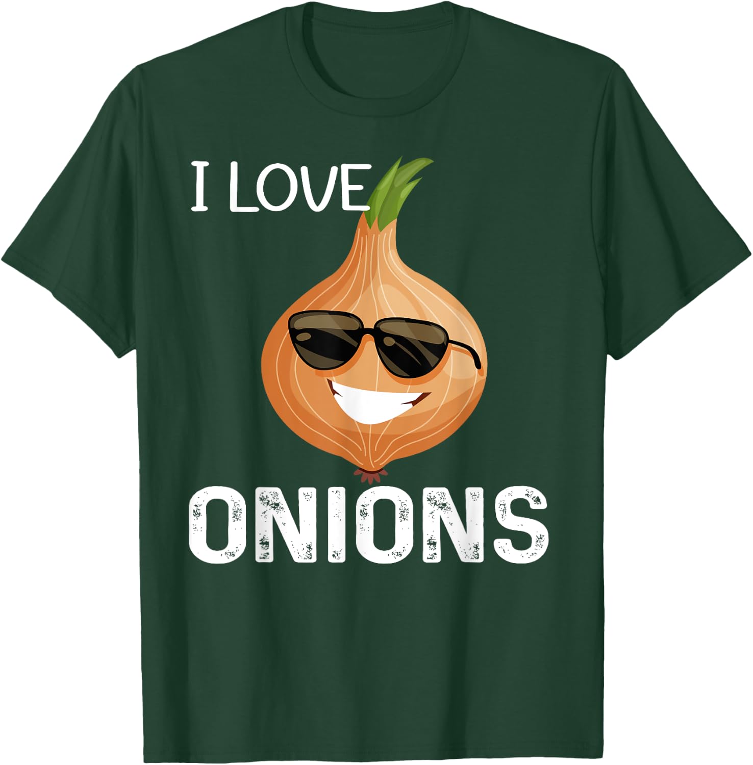 I Love Onions Funny Designs Graphic Vegetables Vegan Life T-Shirt - T-Shirt | Forest