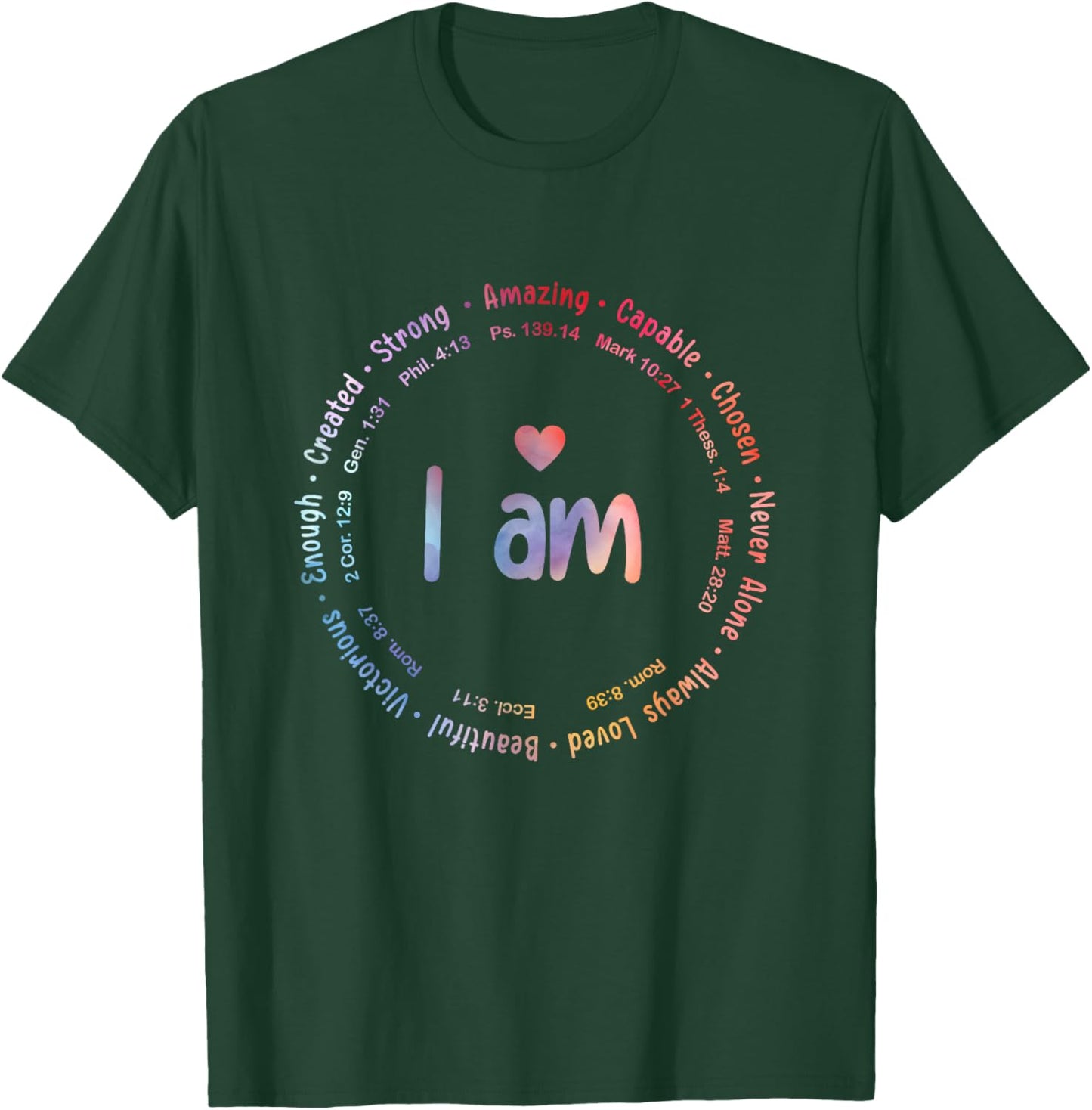 Tie Dye I Am Inspiration Christian Religious Bible Verses T-Shirt - T-Shirt | Forest