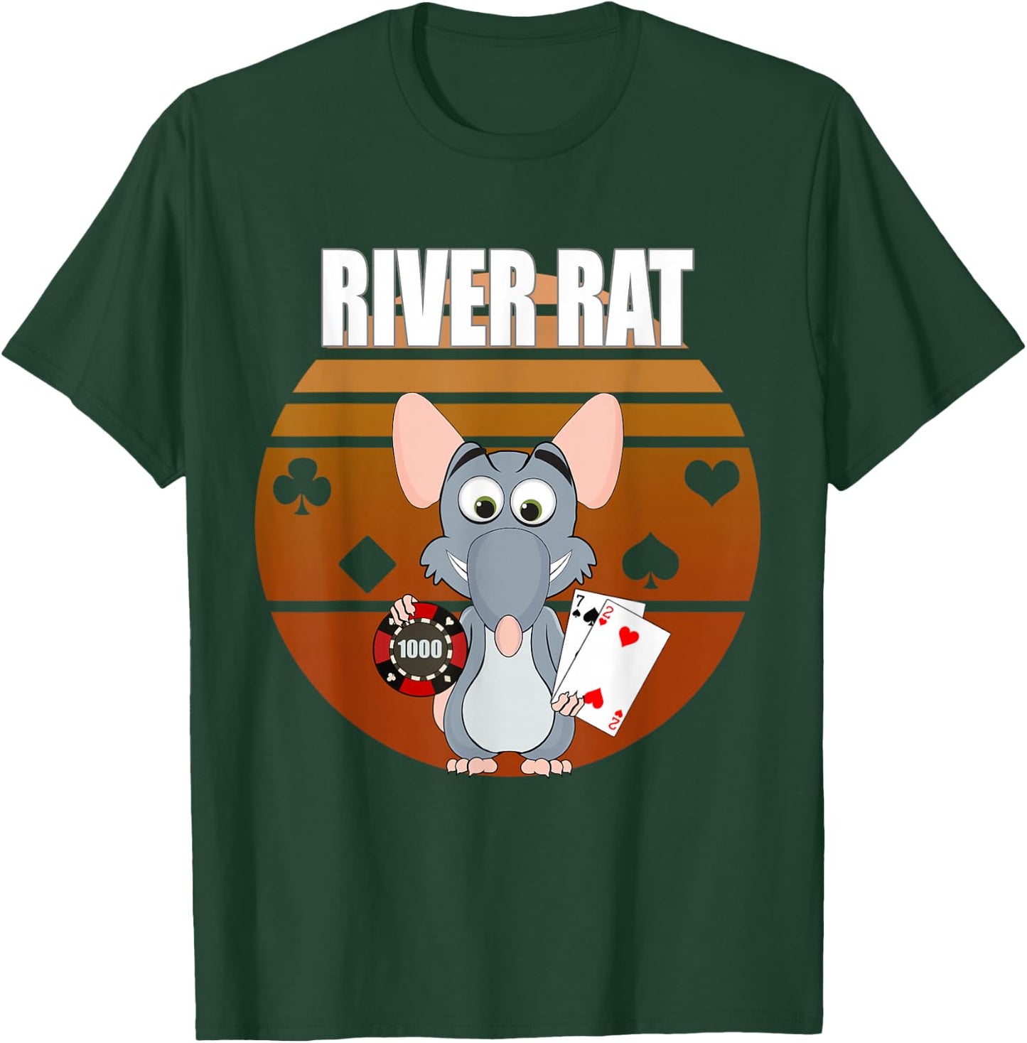 River Rat Poker Funny Texas Holdem design T-Shirt - T-Shirt | Forest