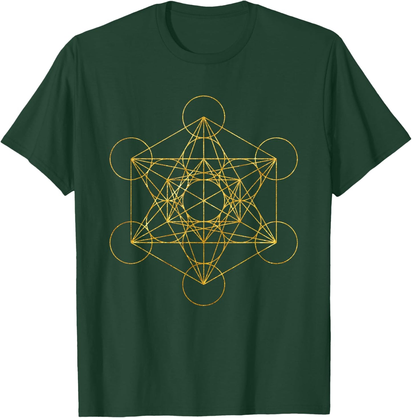 Metatron's Cube Sacred Geometry Yoga Pray T-Shirt - T-Shirt | Forest