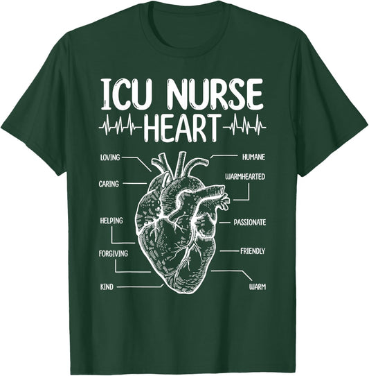 Neuro ICU Nurse Accessoires Cardiac ICU Nurse Essentials T-Shirt - T-Shirt | Forest