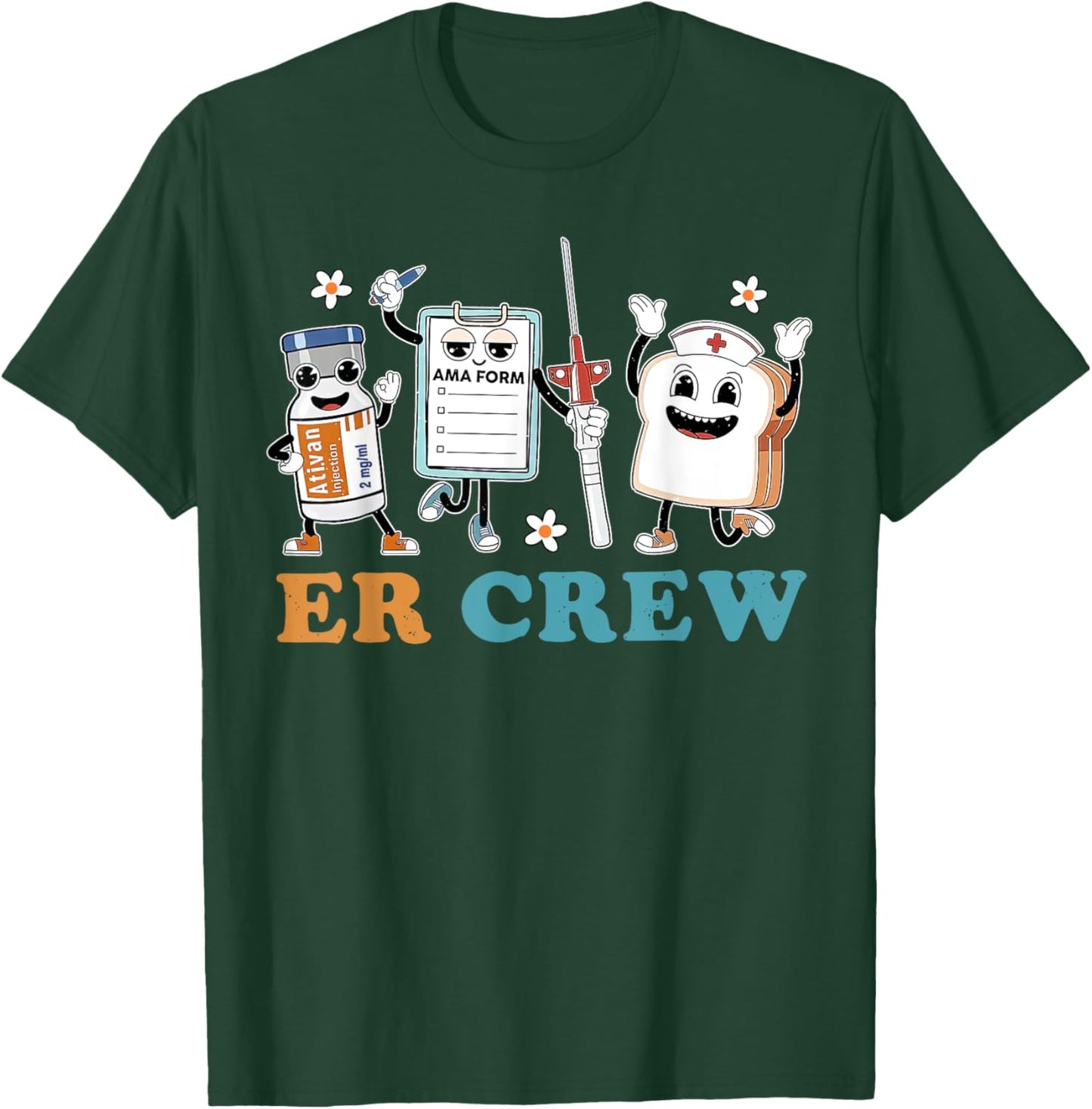 Retro ER Crew Emergency Room Funny ER ED Nurse Tech T-Shirt - T-Shirt | Forest