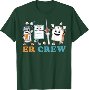 Retro ER Crew Emergency Room Funny ER ED Nurse Tech T-Shirt - T-Shirt | Forest