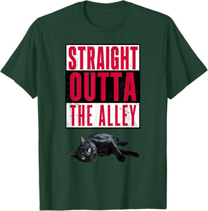 Straight Outta The Alley Cat Men Women Teen Girl Boy Kids T-Shirt - T-Shirt | Forest