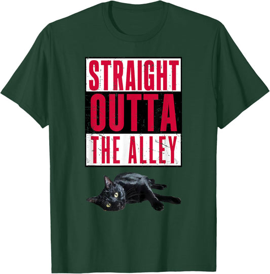 Straight Outta The Alley Cat Men Women Teen Girl Boy Kids T-Shirt - T-Shirt | Forest