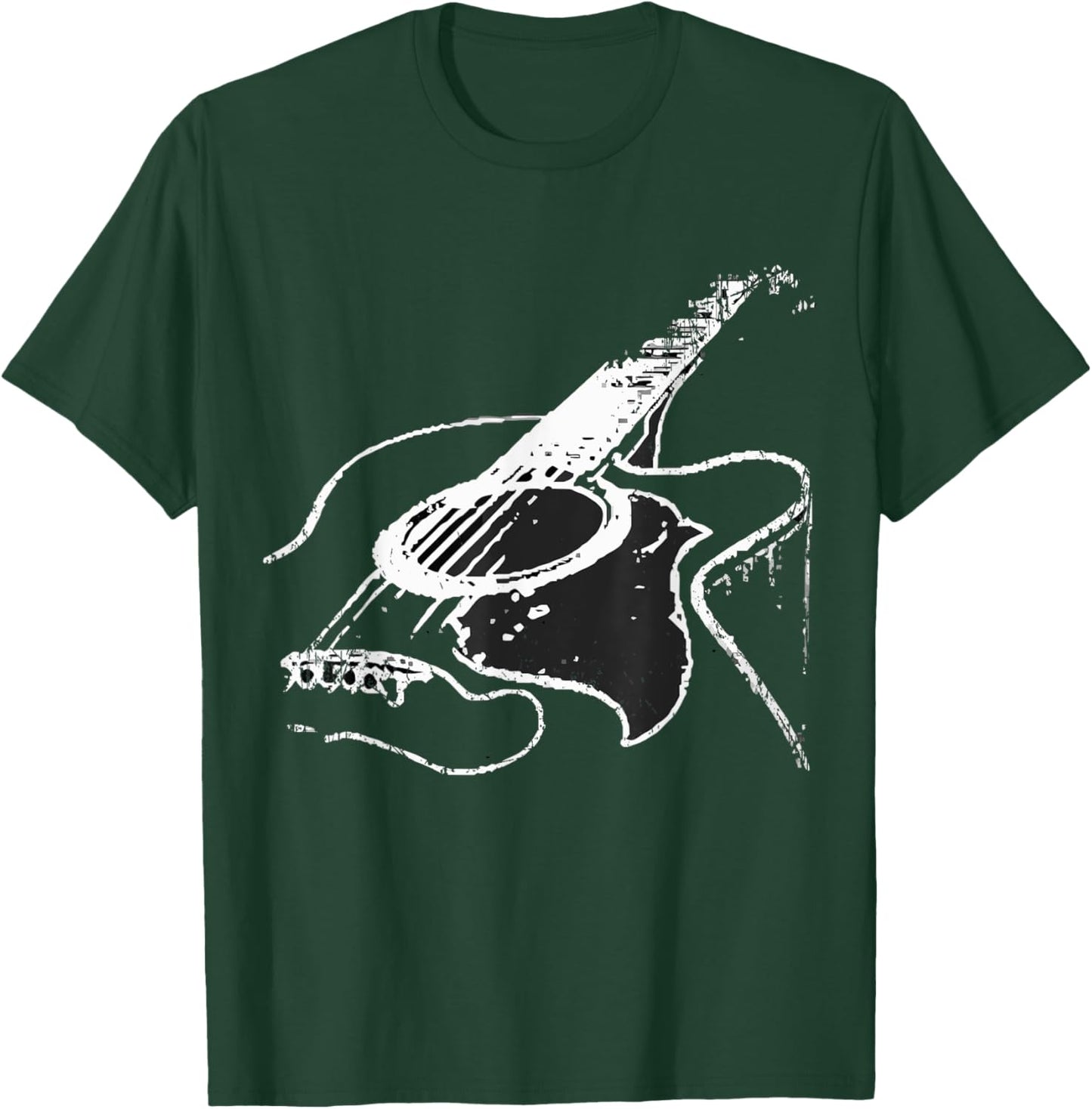 Vintage Guitar Acoustic Guitarist Blues Rock Hard Rock Pop T-Shirt - T-Shirt | Forest