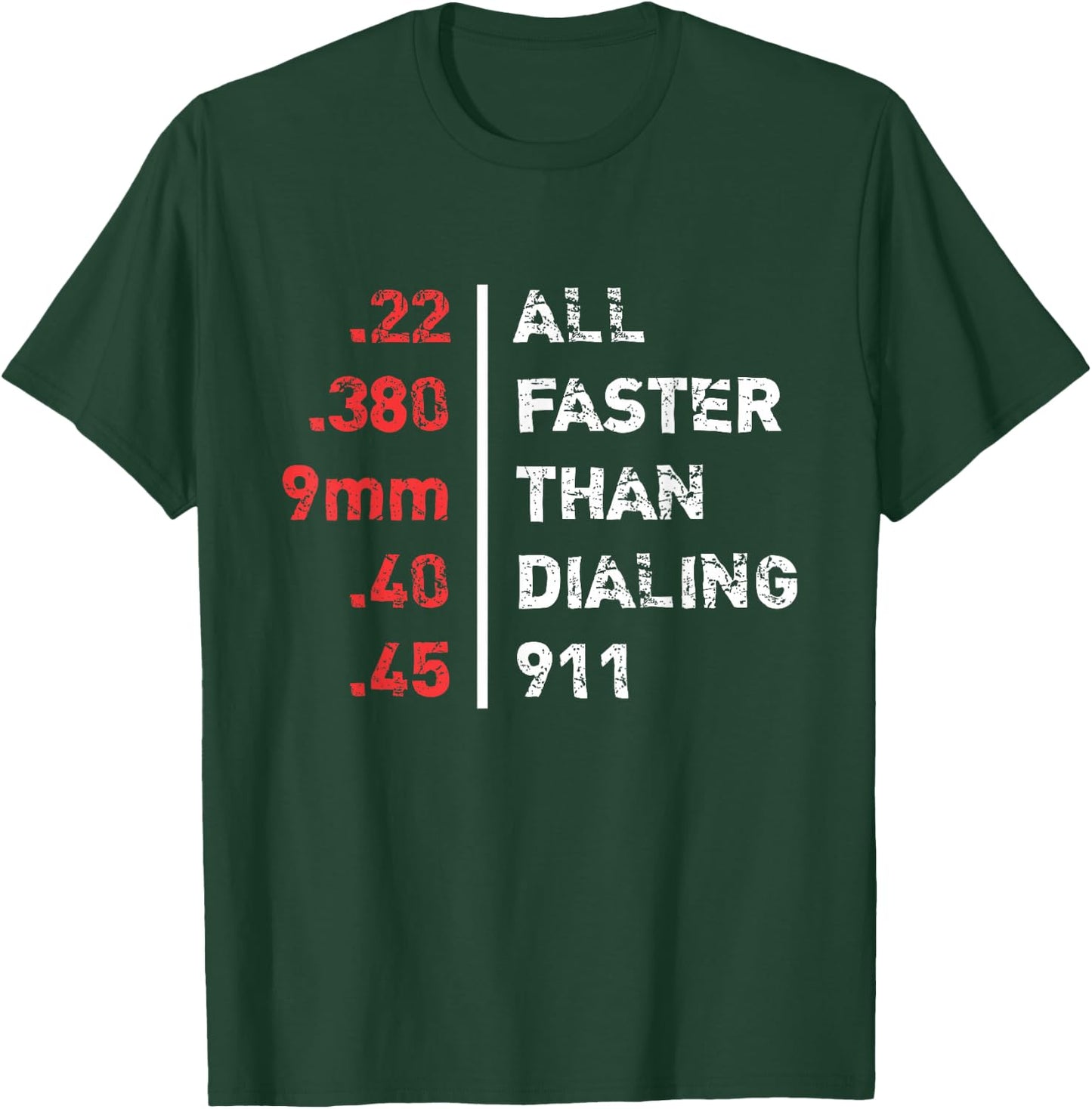 Bullets Are All Faster Than Dialing 911 Ammo T-Shirt - T-Shirt | Forest