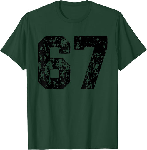 Number 67 Black Best Classic College Style Birthday Funny