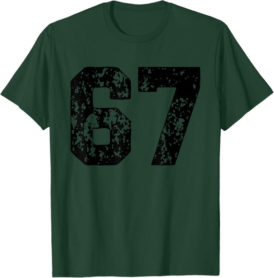 Number 67 Black Best Classic College Style Birthday Funny T-Shirt - T-Shirt | Forest