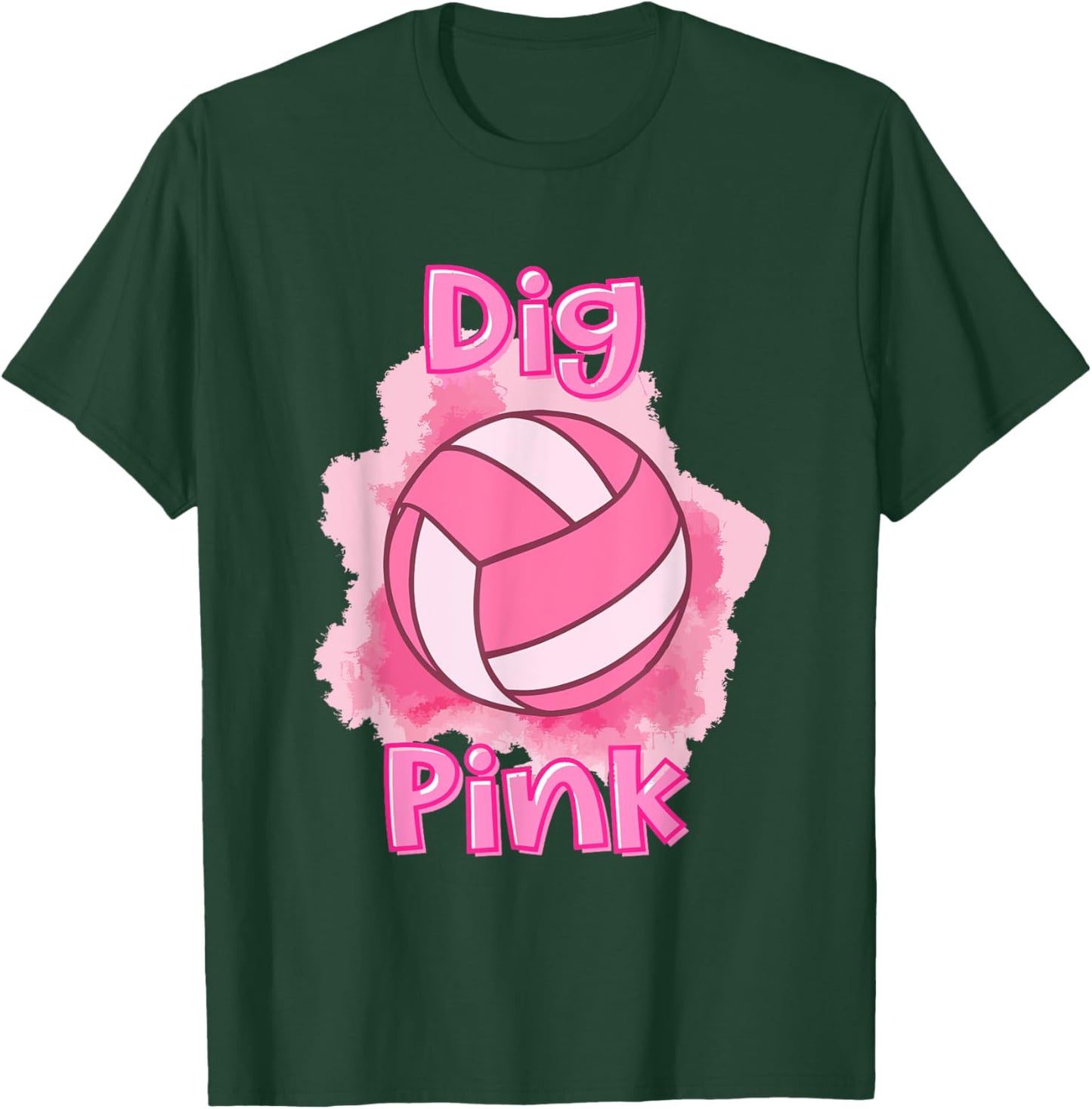 Dig For A Cure Breast Cancer Awareness Volleyball Pink Out T-Shirt - T-Shirt | Forest