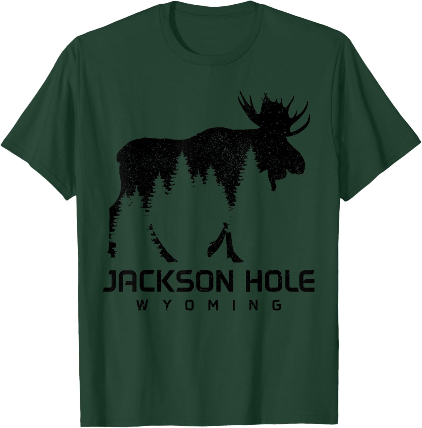 Jackson Hole Wyoming Vintage Moose Souvenir Pride T-Shirt - T-Shirt | Forest