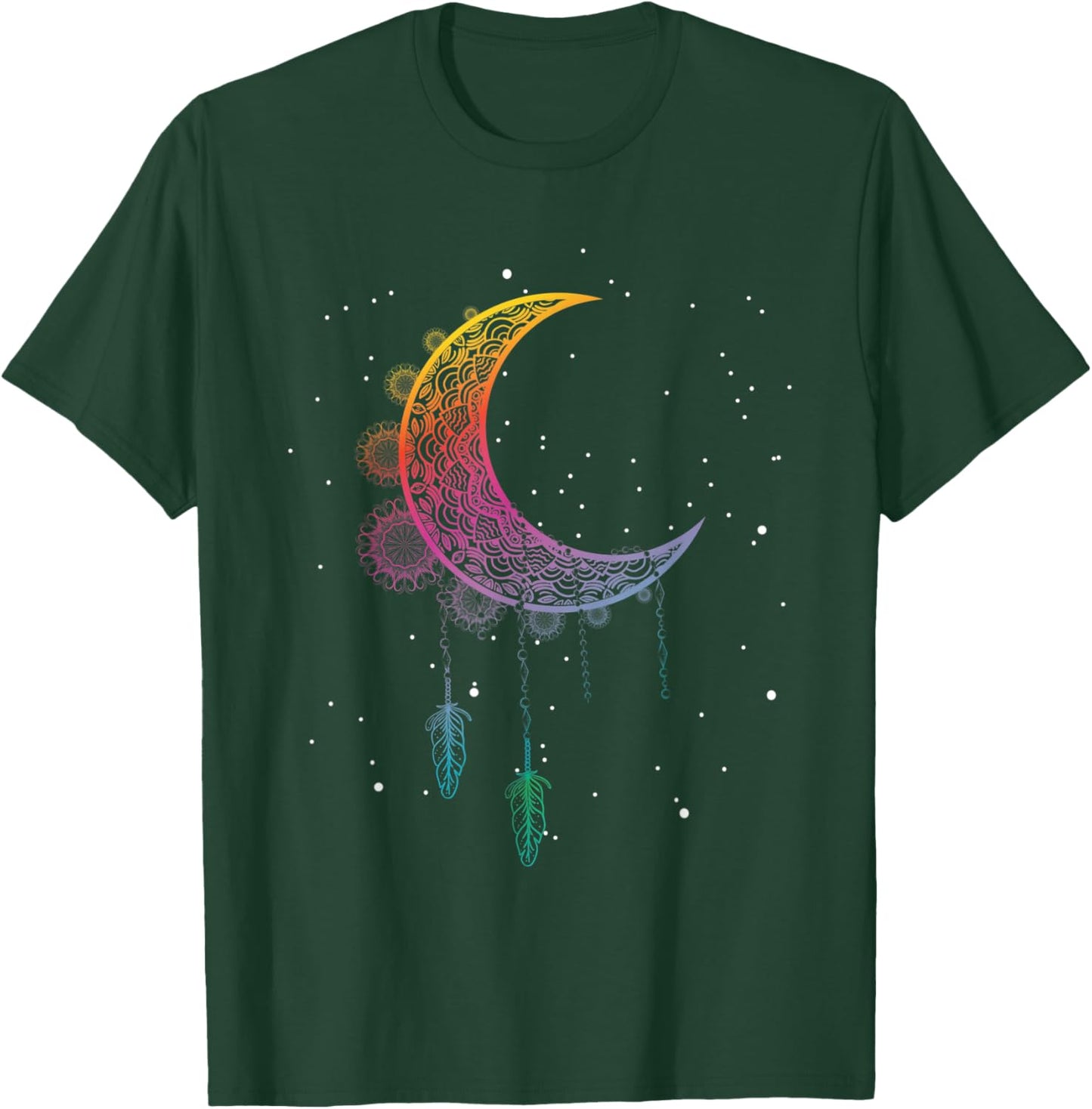 Galaxy Luna Star Boho Stargazer Celestial Body Crescent Moon T-Shirt - T-Shirt | Forest