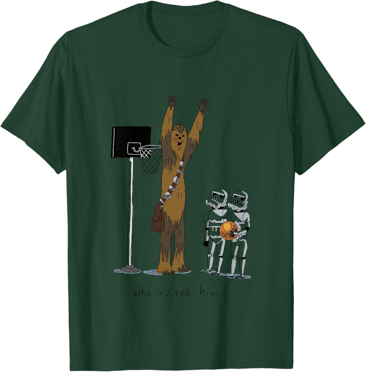Kids Star Wars Classic Chewbacca Basketball Who Invited Him? T-Shirt - T-Shirt | Forest