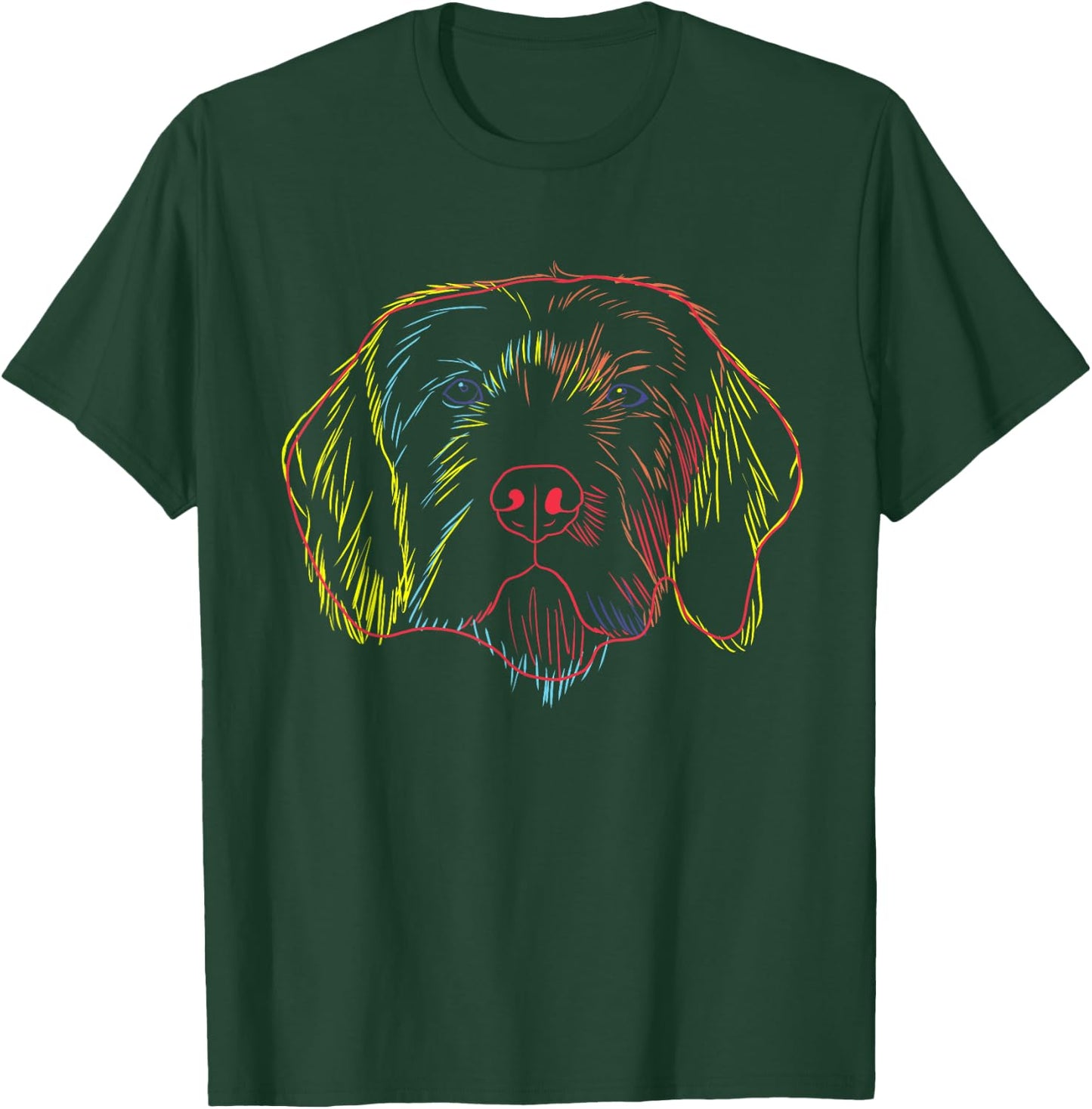 Colourful Dog Pudelpointer Men Women Girls Kids T-Shirt - T-Shirt | Forest