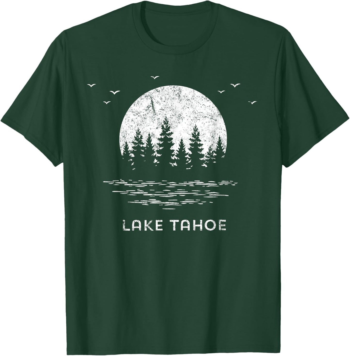 Lake Tahoe California/Nevada Mountain Resort Moon Trees Gift T-Shirt - T-Shirt | Forest