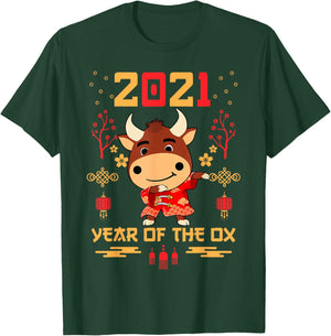 Chinese New Year 2021 Clothes Boy Girl Outfit Year Of The Ox T-Shirt - T-Shirt | Forest