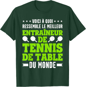 Funny Ping Pong Coach Tennis Coach , Black, S T-Shirt - T-Shirt | Forest