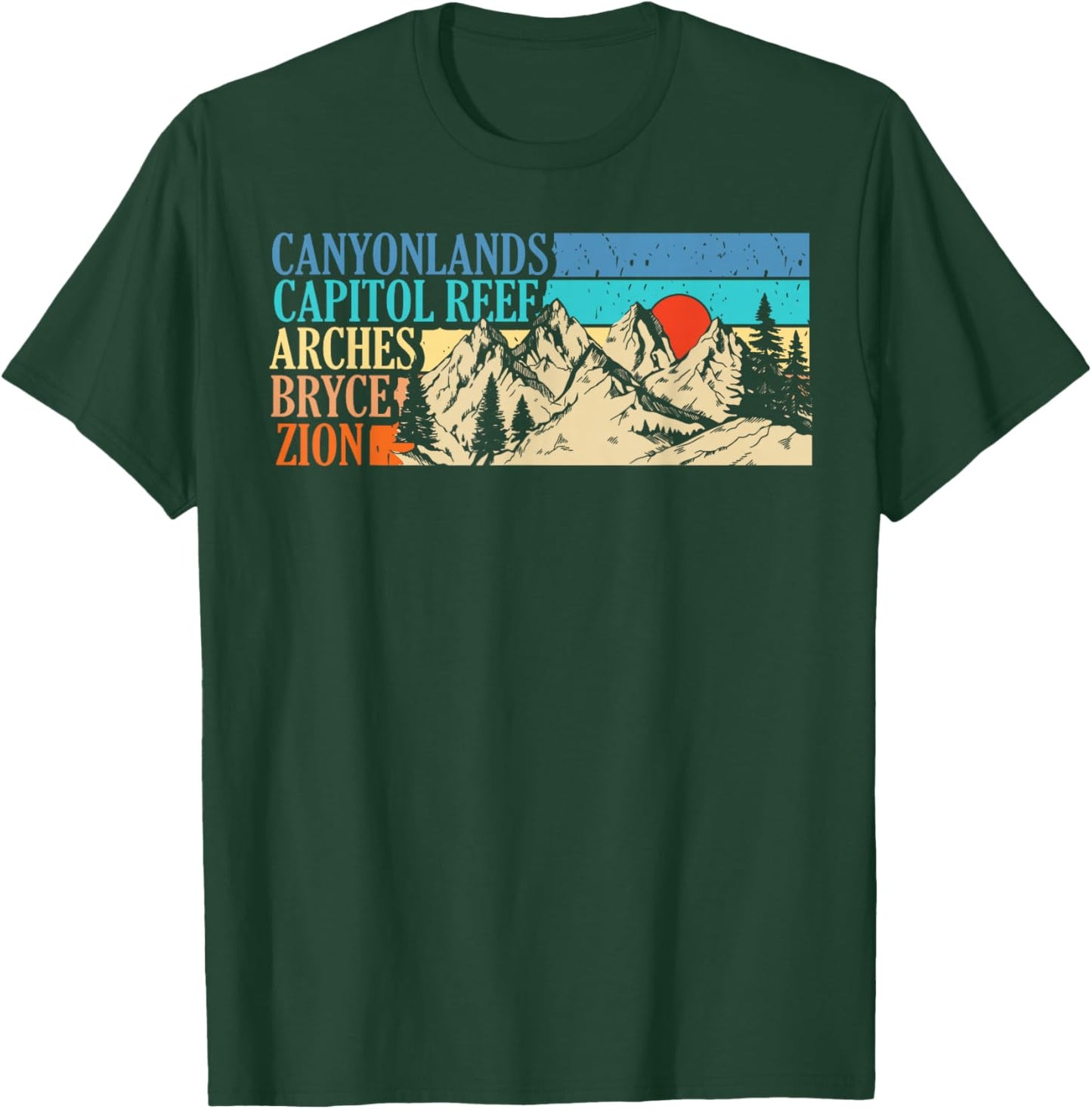 Vintage Utah Souvenir Big 5 Utah Mighty Five National Park T-Shirt - T-Shirt | Forest